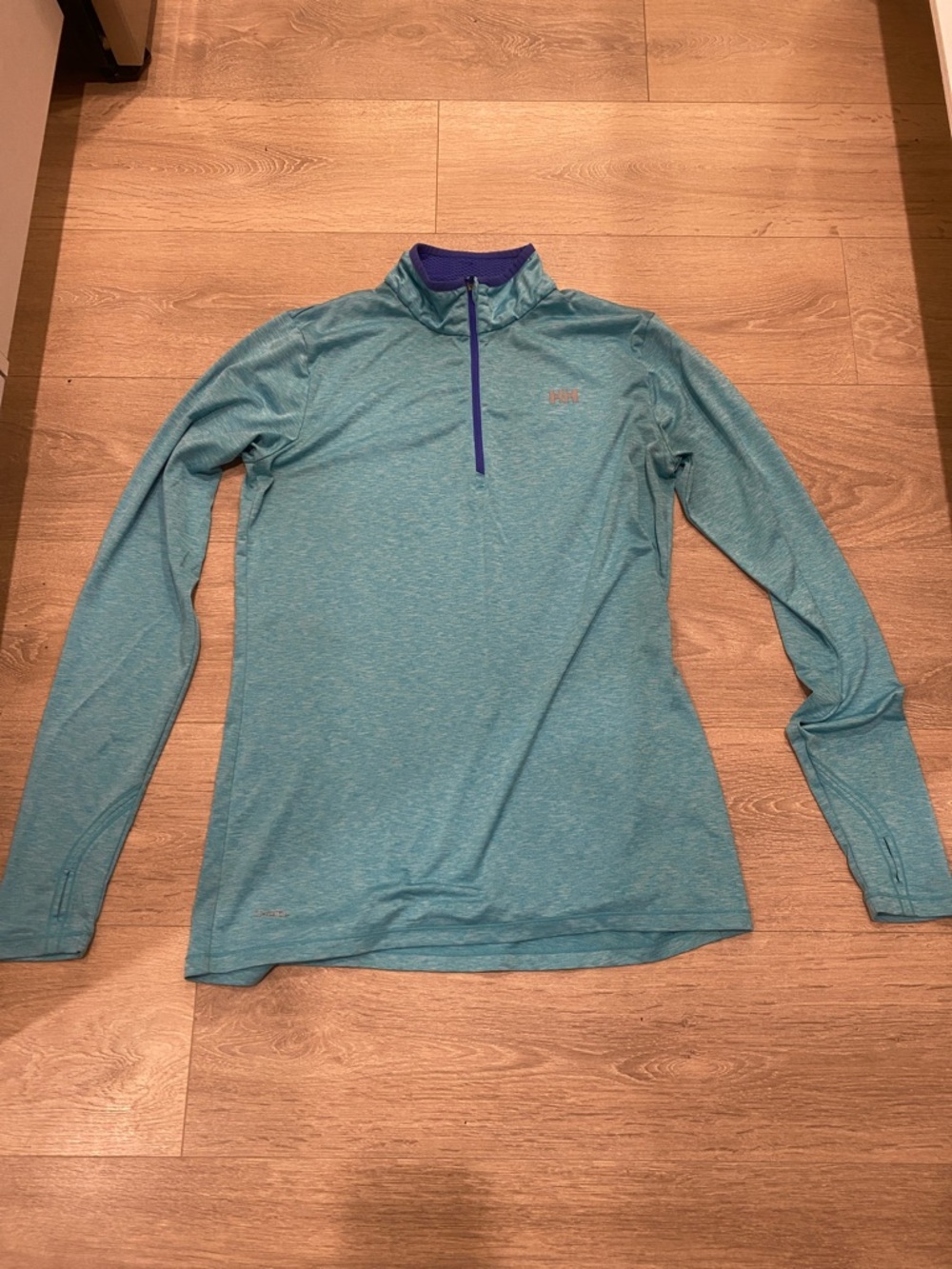 Helly Hansen Teal Long-Sleeve Quarter-Zip Top with Purple Trim